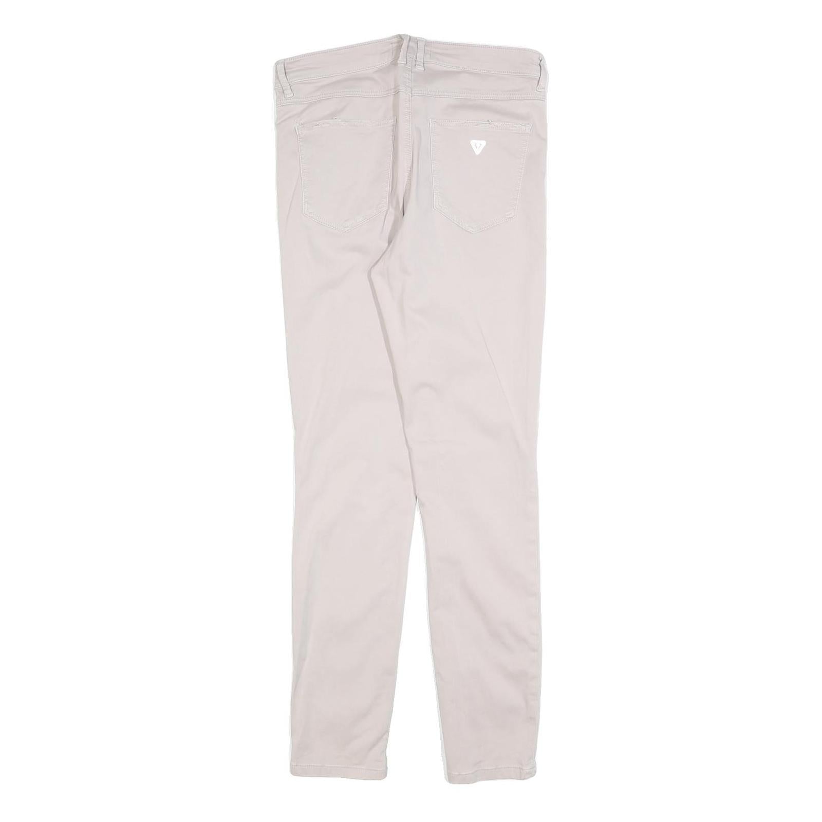 GUESS Womens Cotton Blend Beige Slim Skinny Trousers W29 L28 Stylish Everyday