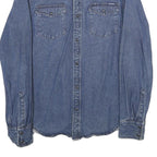 SUPERDRY Mens Blue Denim Shirt M Cotton Casual Button Down Long Sleeve