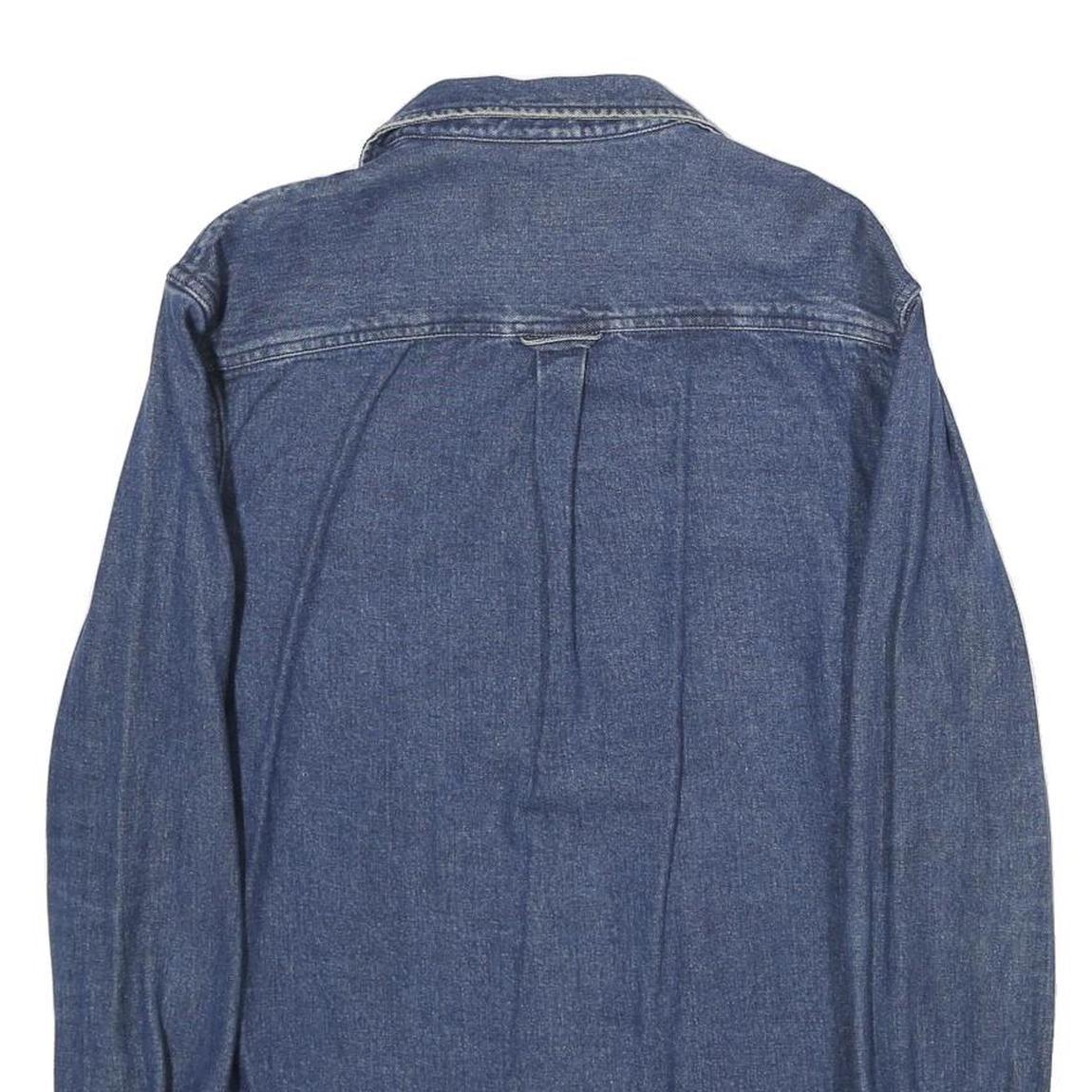 SUPERDRY Mens Blue Denim Shirt M Cotton Casual Button Down Long Sleeve