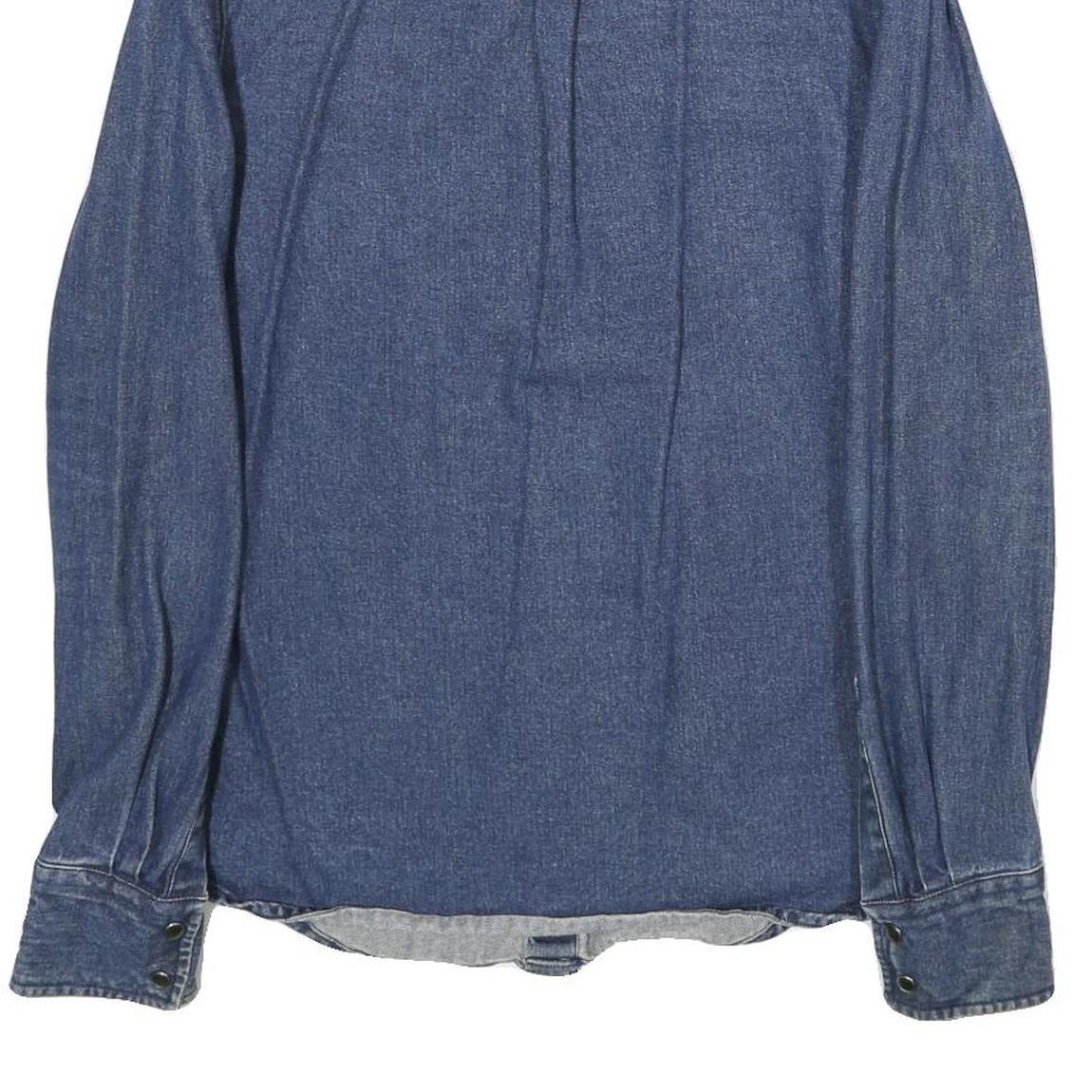 SUPERDRY Mens Blue Denim Shirt M Cotton Casual Button Down Long Sleeve