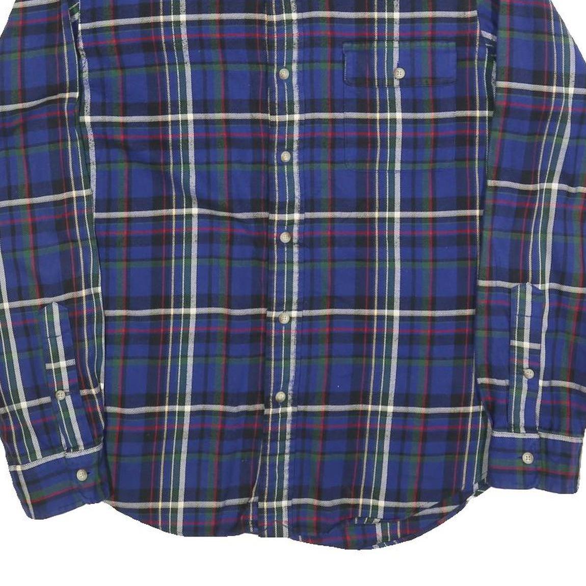 RALPH LAUREN Mens Blue Green Plaid Cotton Shirt M Button Down Casual