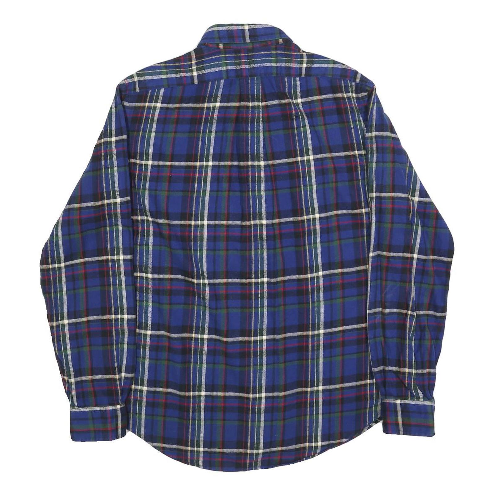 RALPH LAUREN Mens Blue Green Plaid Cotton Shirt M Button Down Casual