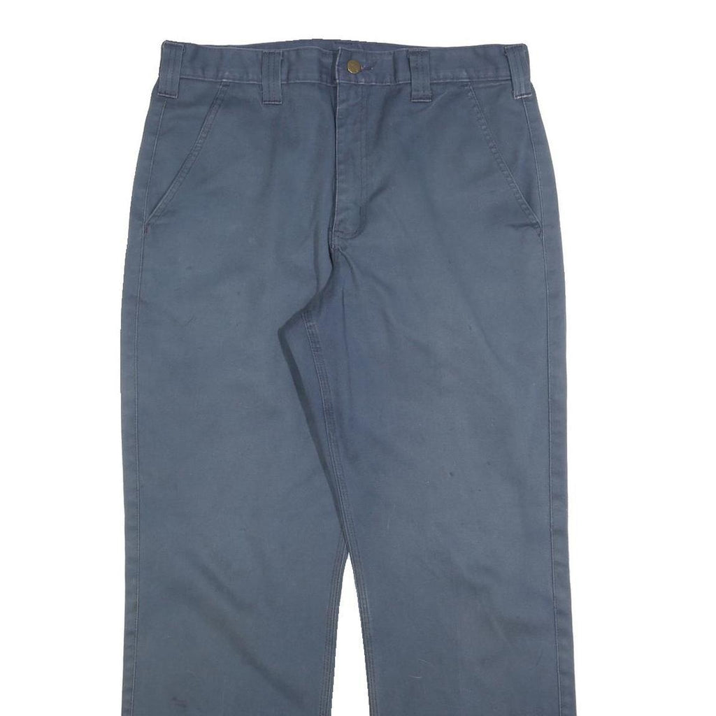 CARHARTT Mens Cotton Blend Blue Regular Straight Trousers W32 L32 Classic