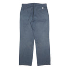 CARHARTT Mens Cotton Blend Blue Regular Straight Trousers W32 L32 Classic