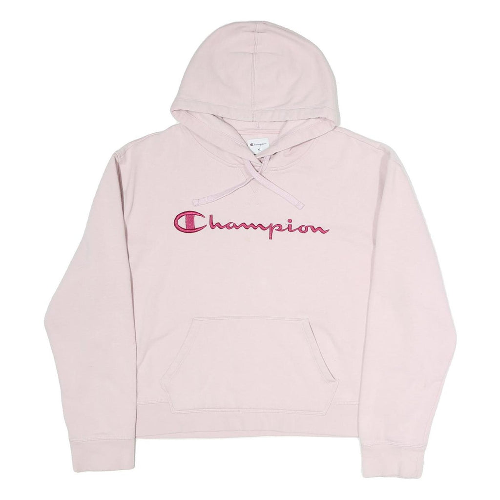 CHAMPION Womens Pink Pullover Hoodie XL Cotton Blend Casual Oversized