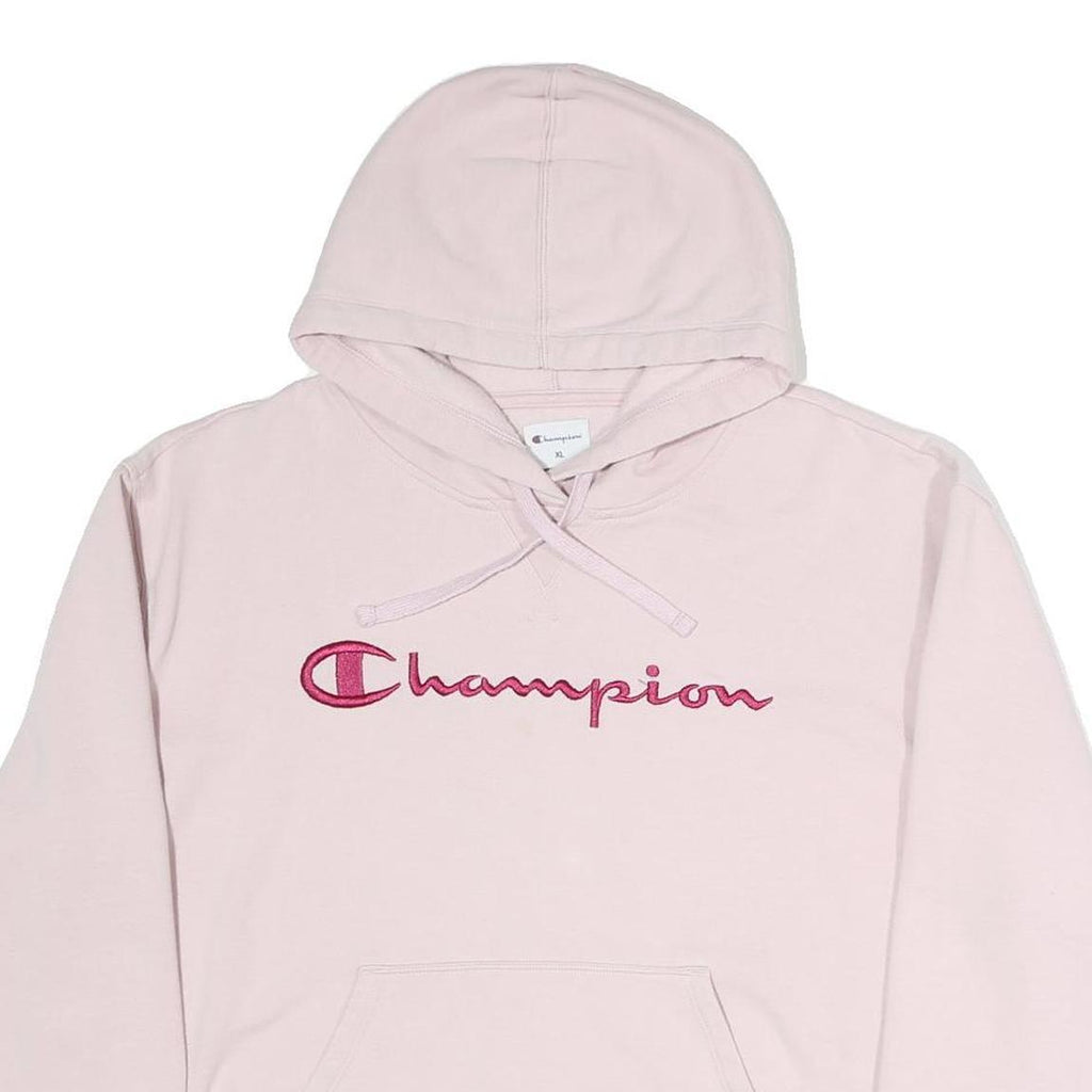 CHAMPION Womens Pink Pullover Hoodie XL Cotton Blend Casual Oversized