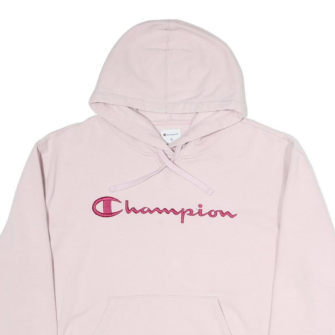CHAMPION Womens Pink Pullover Hoodie XL Cotton Blend Casual Oversized