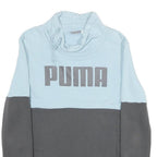 PUMA Womens Blue & Grey Cotton Blend Sweatshirt L Cowl Neck Pullover Casual