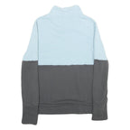 PUMA Womens Blue & Grey Cotton Blend Sweatshirt L Cowl Neck Pullover Casual