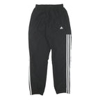 ADIDAS Mens Joggers Black & White Slim Tapered S W26 L30 Polyester Blend Sports