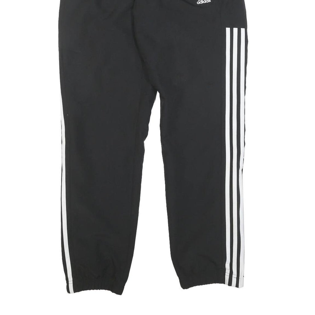 ADIDAS Mens Joggers Black & White Slim Tapered S W26 L30 Polyester Blend Sports