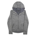 BENCH Womens Grey Hooded Zip Jacket S Polyester Blend Plain Lightweight