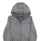 BENCH Womens Grey Hooded Zip Jacket S Polyester Blend Plain Lightweight