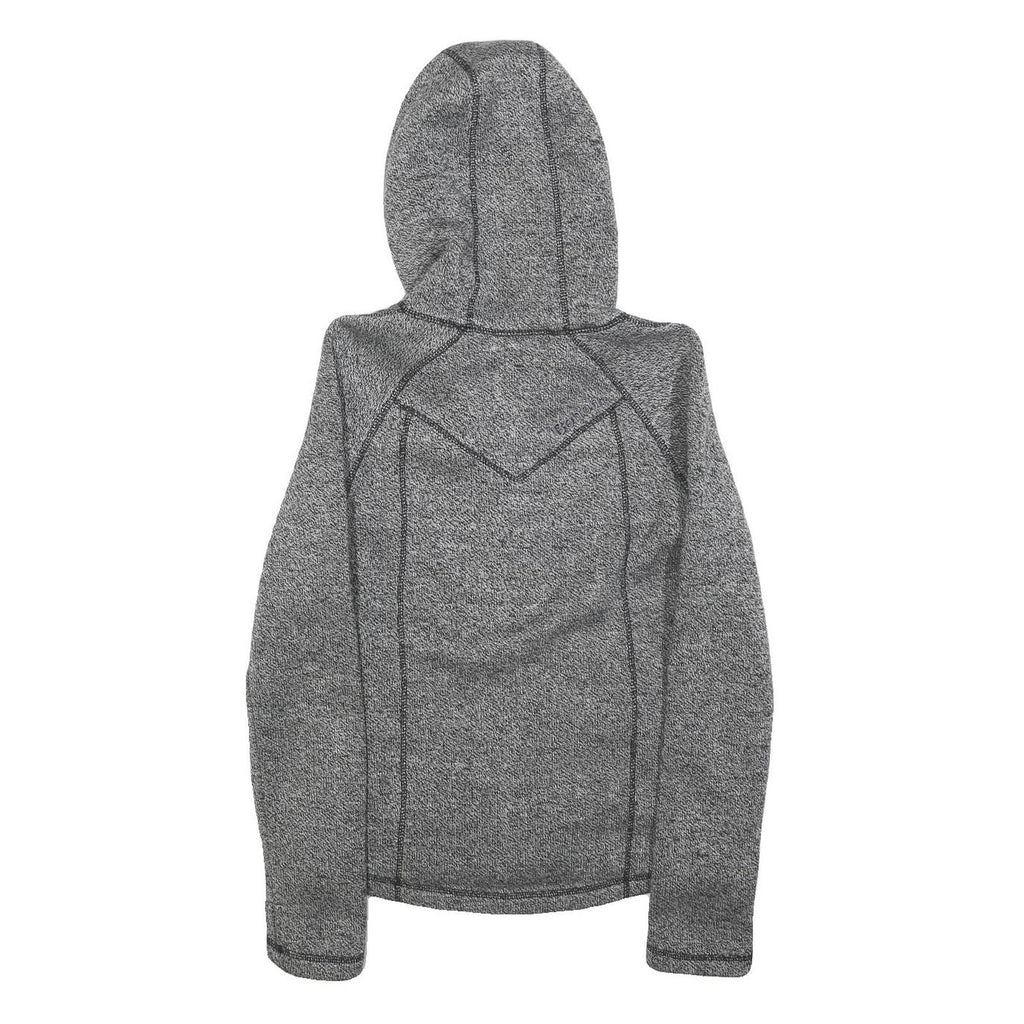 BENCH Womens Grey Hooded Zip Jacket S Polyester Blend Plain Lightweight