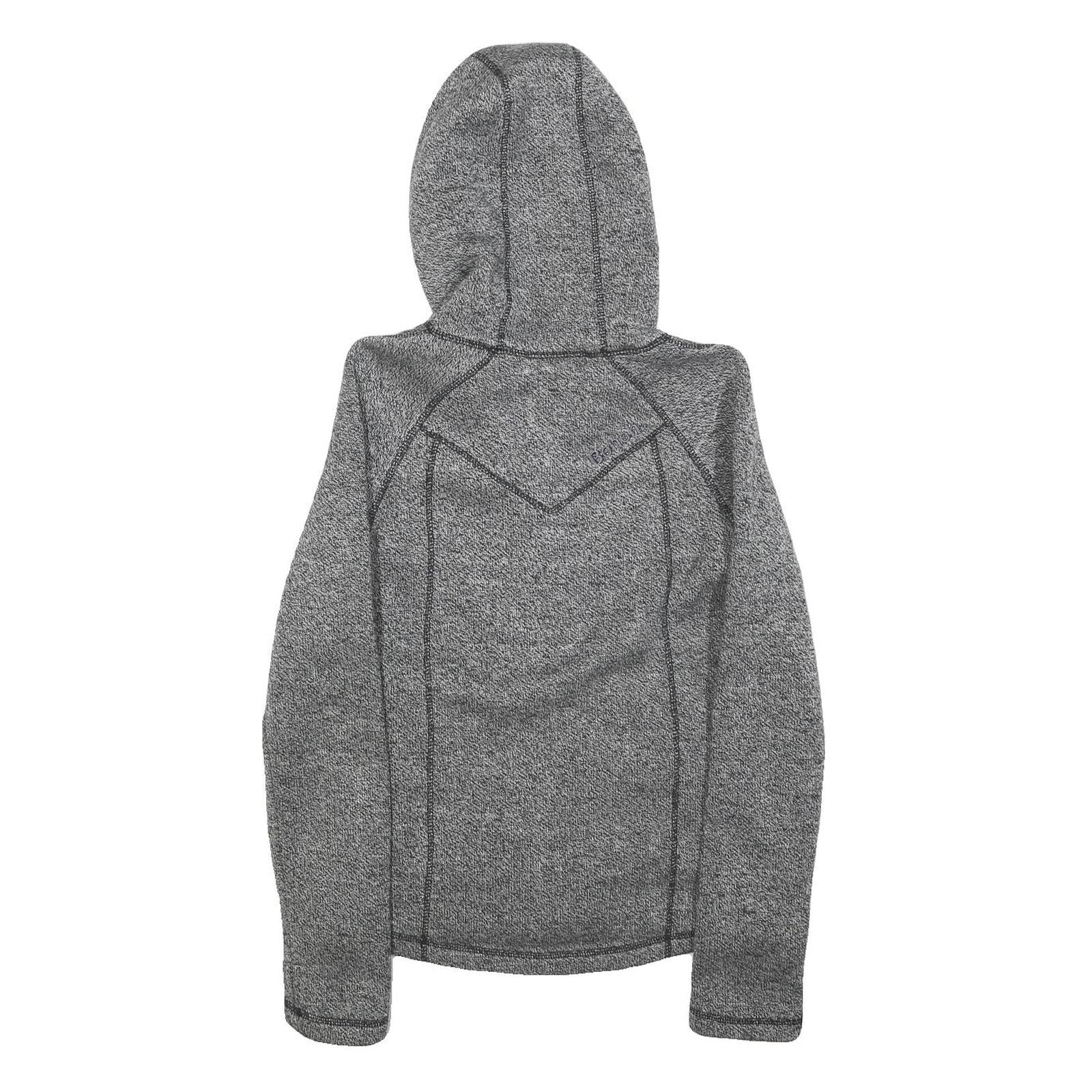 BENCH Womens Grey Hooded Zip Jacket S Polyester Blend Plain Lightweight