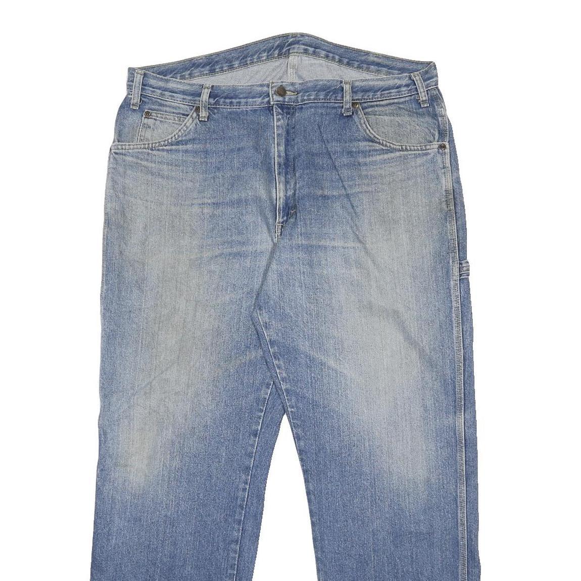 DICKIES Mens Jeans Blue Relaxed Straight Denim Light W36 L32 Workwear Durable