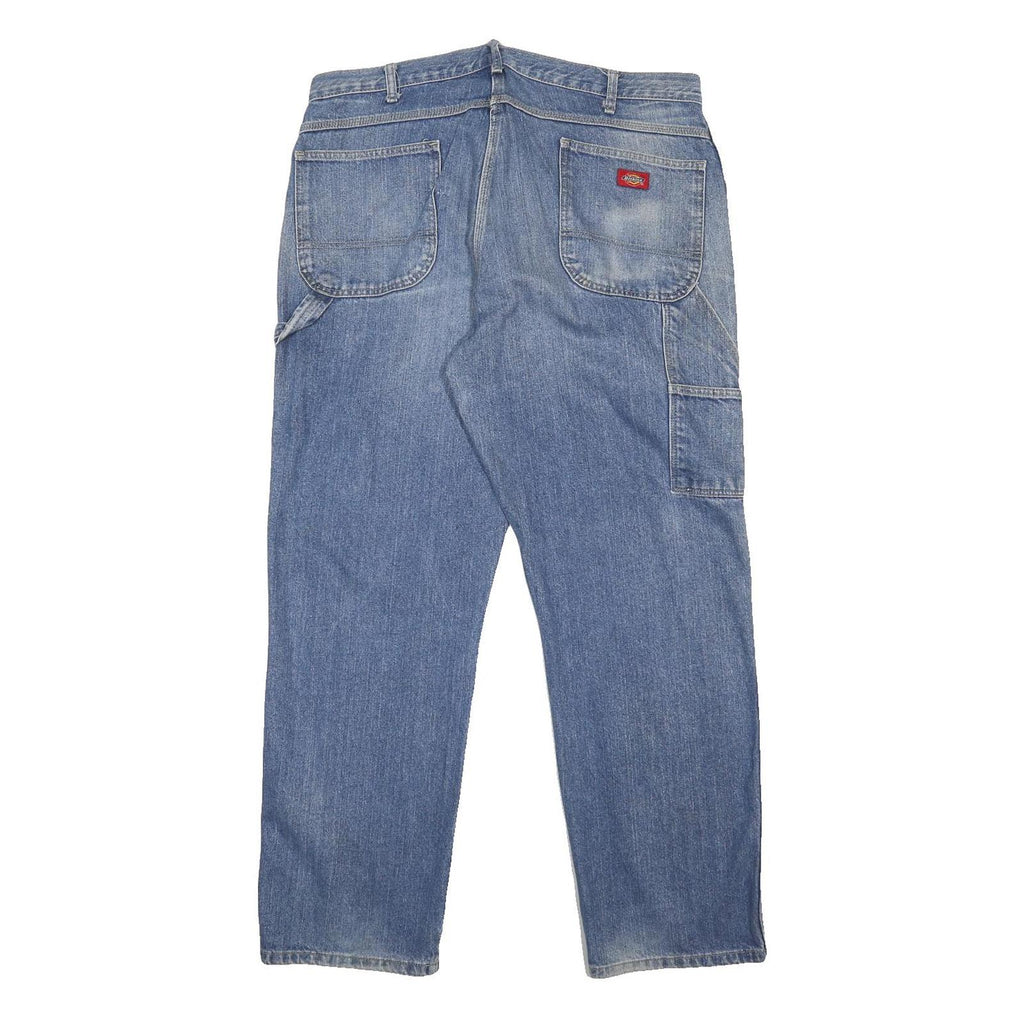 DICKIES Mens Jeans Blue Relaxed Straight Denim Light W36 L32 Workwear Durable