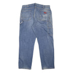 DICKIES Mens Jeans Blue Relaxed Straight Denim Light W36 L32 Workwear Durable
