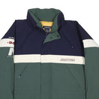 NAUTICA Mens Navy & Green White Panel Nylon Jacket S Zip Casual Outerwear