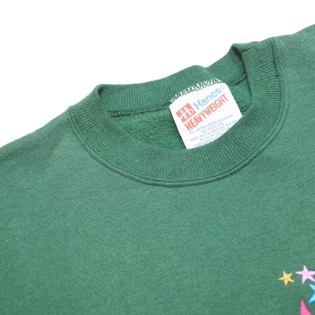 HANES Mens Green Atlanta 1996 Crew Neck L Cotton Blend Sweatshirt Vintage