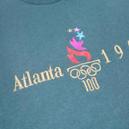 HANES Mens Green Atlanta 1996 Crew Neck L Cotton Blend Sweatshirt Vintage