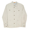 TED BAKER Womens Cream Linen Jacket UK 18 Button Plain Classic Relaxed Fit