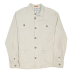 TED BAKER Womens Cream Linen Jacket UK 18 Button Plain Classic Relaxed Fit