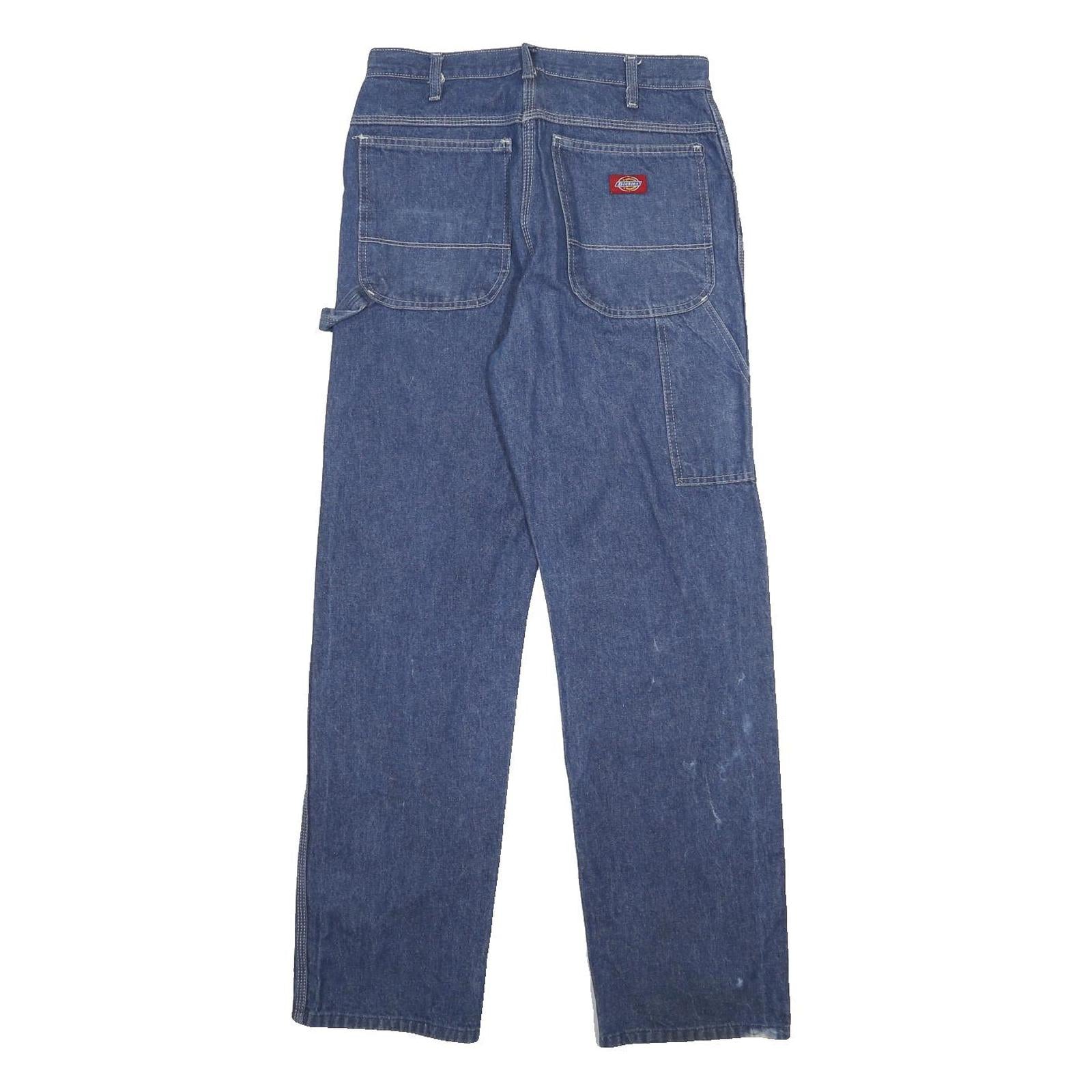 DICKIES Mens Jeans Blue Regular Straight Denim Medium W28 L32 Workwear