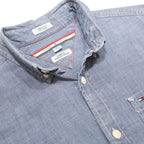 TOMMY HILFIGER Mens Blue Cotton Shirt XS Casual Button Down Pocket