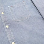 TOMMY HILFIGER Mens Blue Cotton Shirt XS Casual Button Down Pocket