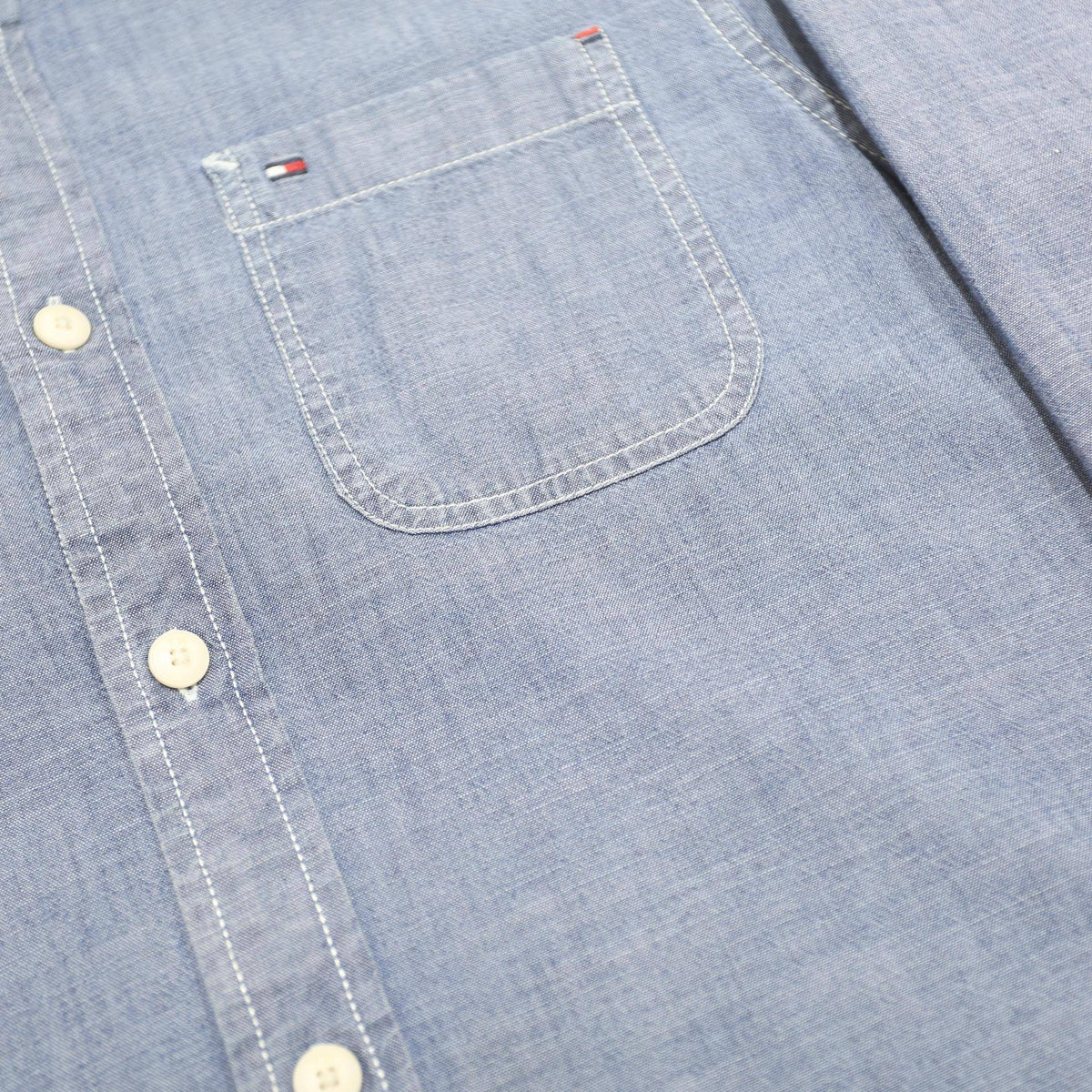 TOMMY HILFIGER Mens Blue Cotton Shirt XS Casual Button Down Pocket