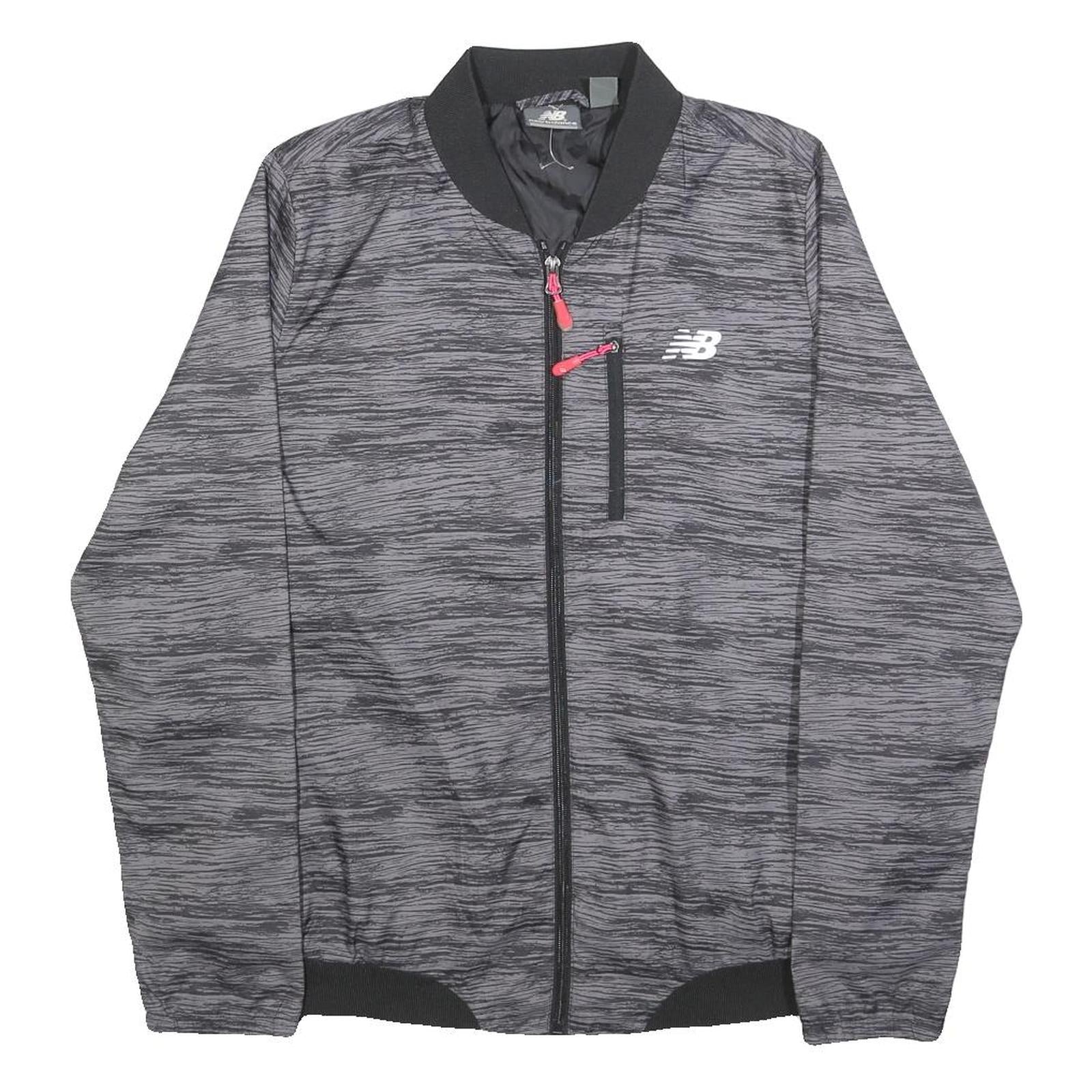 NEW BALANCE Womens Grey Lightweight Zip Jacket M Polyester Blend Athletic