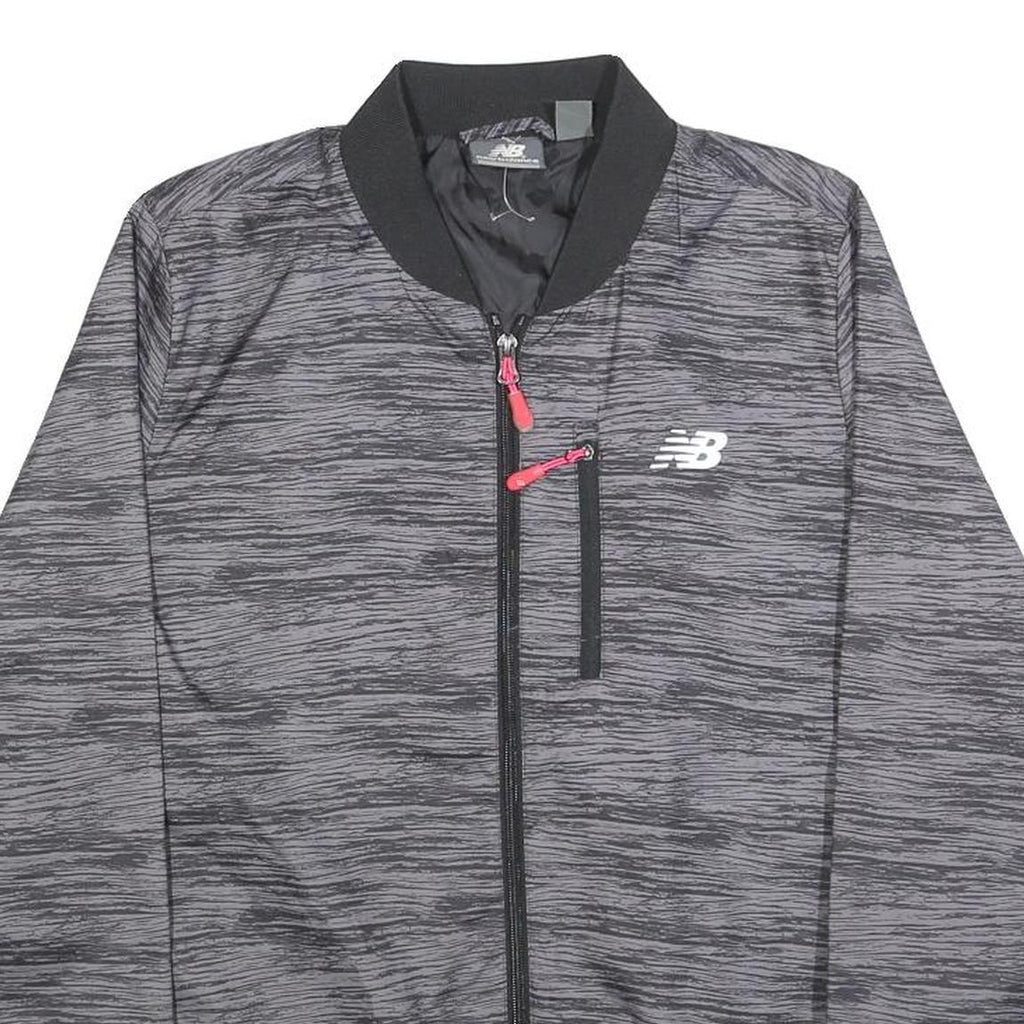 NEW BALANCE Womens Grey Lightweight Zip Jacket M Polyester Blend Athletic