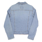 LEVI'S Womens Blue Denim Button Jacket UK 12 Cotton Blend Long Sleeve Regular