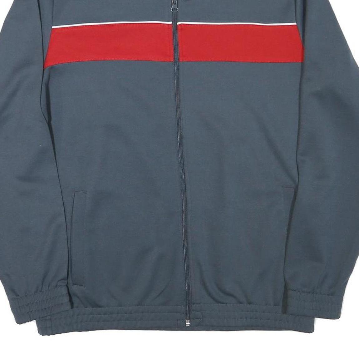 CRANE Mens Grey & Red Track Jacket M Polyester Blend Zip Casual Sportswear