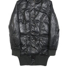 DKNY Womens Black Polyester Hooded Puffer Jacket M Casual Zip Up Winter