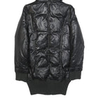 DKNY Womens Black Polyester Hooded Puffer Jacket M Casual Zip Up Winter