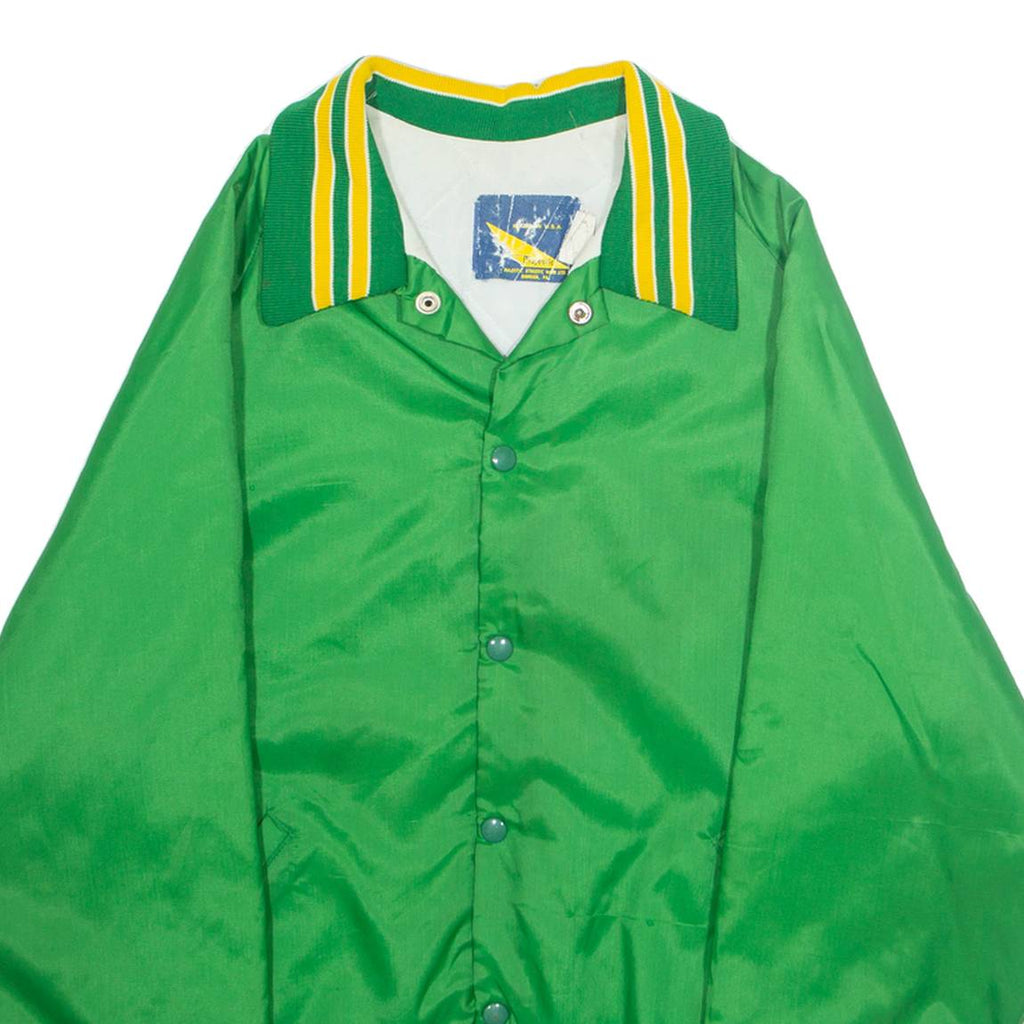 MAJESTIC Mens Varsity Jacket Green USA M
