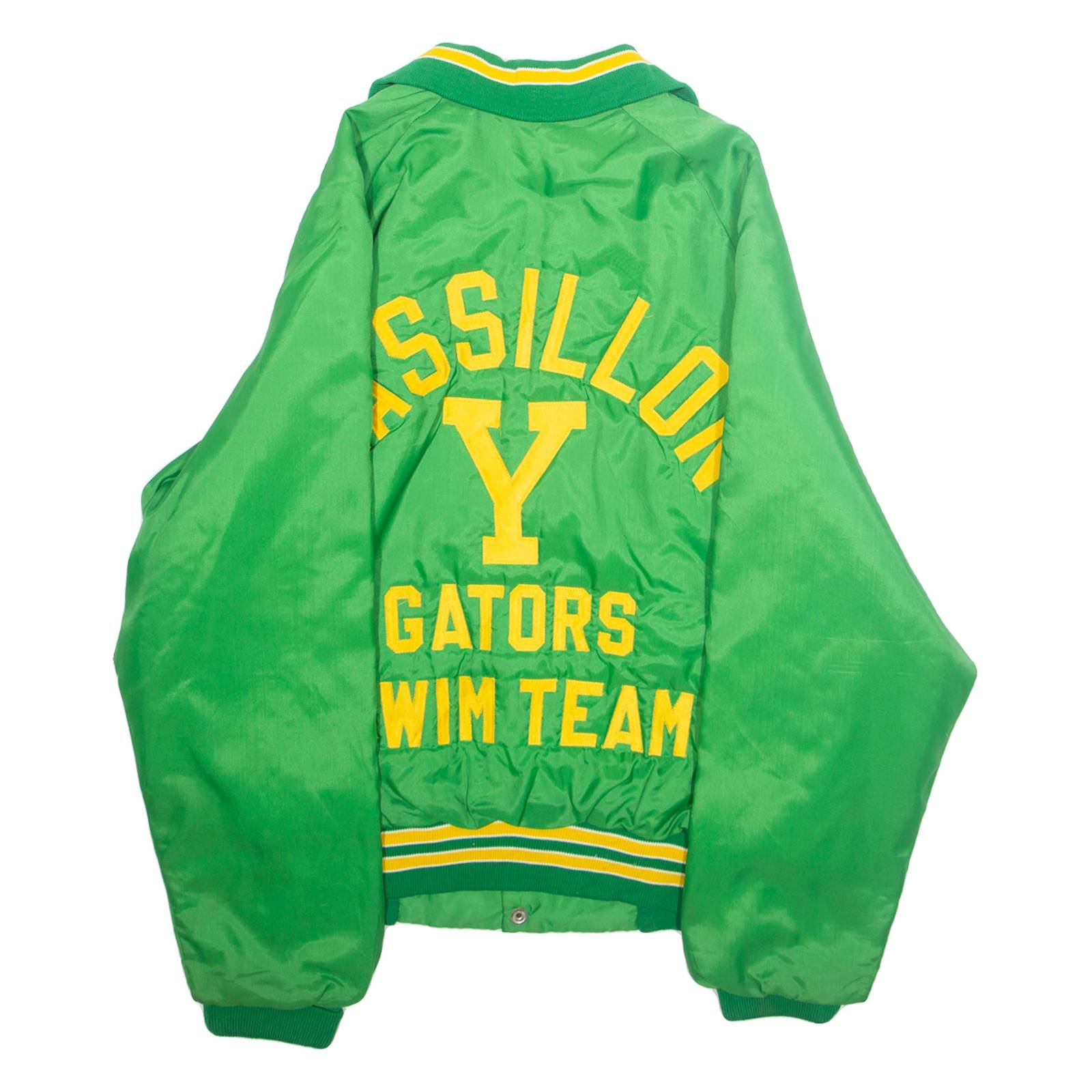 MAJESTIC Mens Varsity Jacket Green USA M