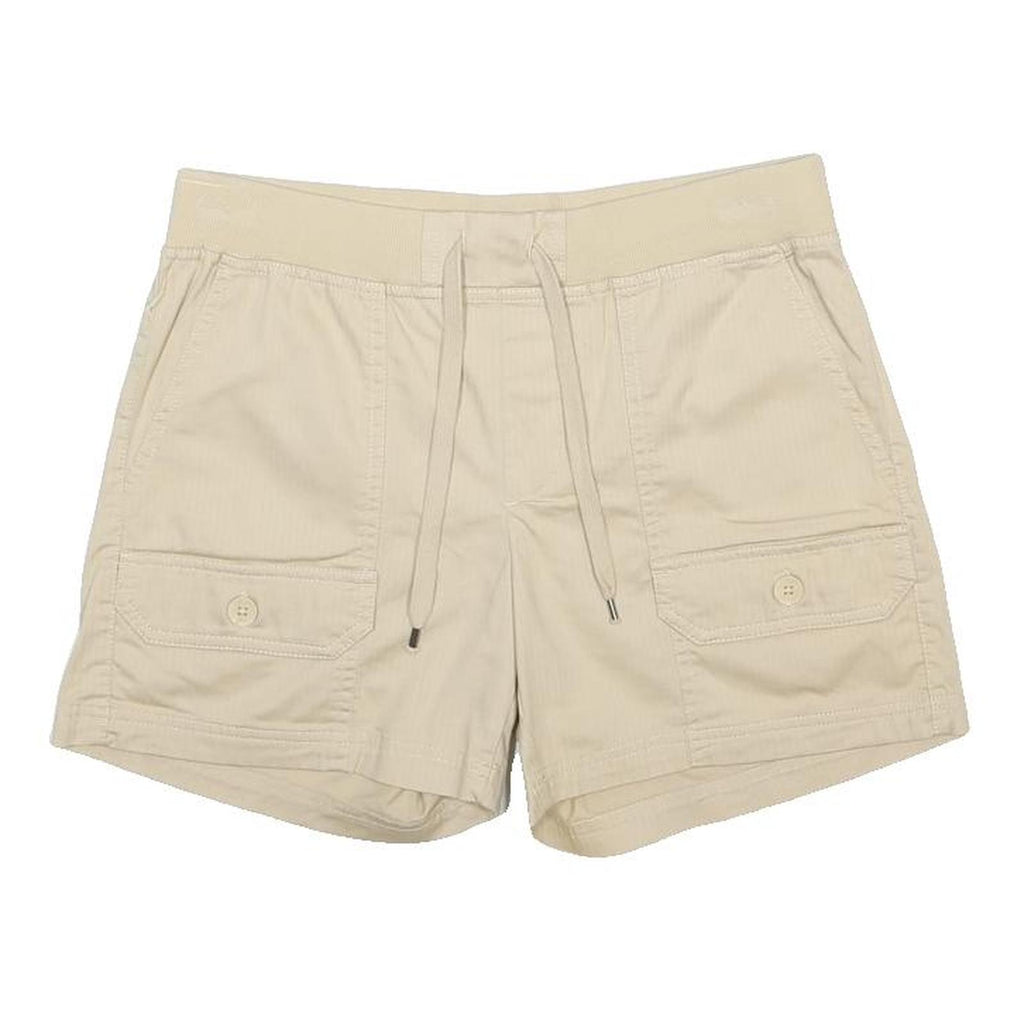 CHAPS Womens Shorts Beige Casual Plain S W31 Drawstring Pockets Cotton Blend