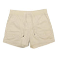 CHAPS Womens Shorts Beige Casual Plain S W31 Drawstring Pockets Cotton Blend