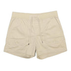 CHAPS Womens Shorts Beige Casual Plain S W31 Drawstring Pockets Cotton Blend