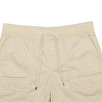 CHAPS Womens Shorts Beige Casual Plain S W31 Drawstring Pockets Cotton Blend