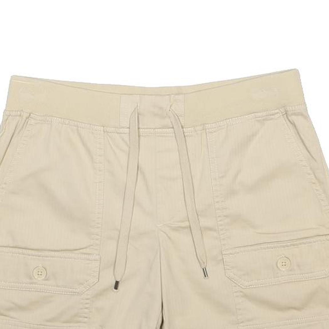CHAPS Womens Shorts Beige Casual Plain S W31 Drawstring Pockets Cotton Blend