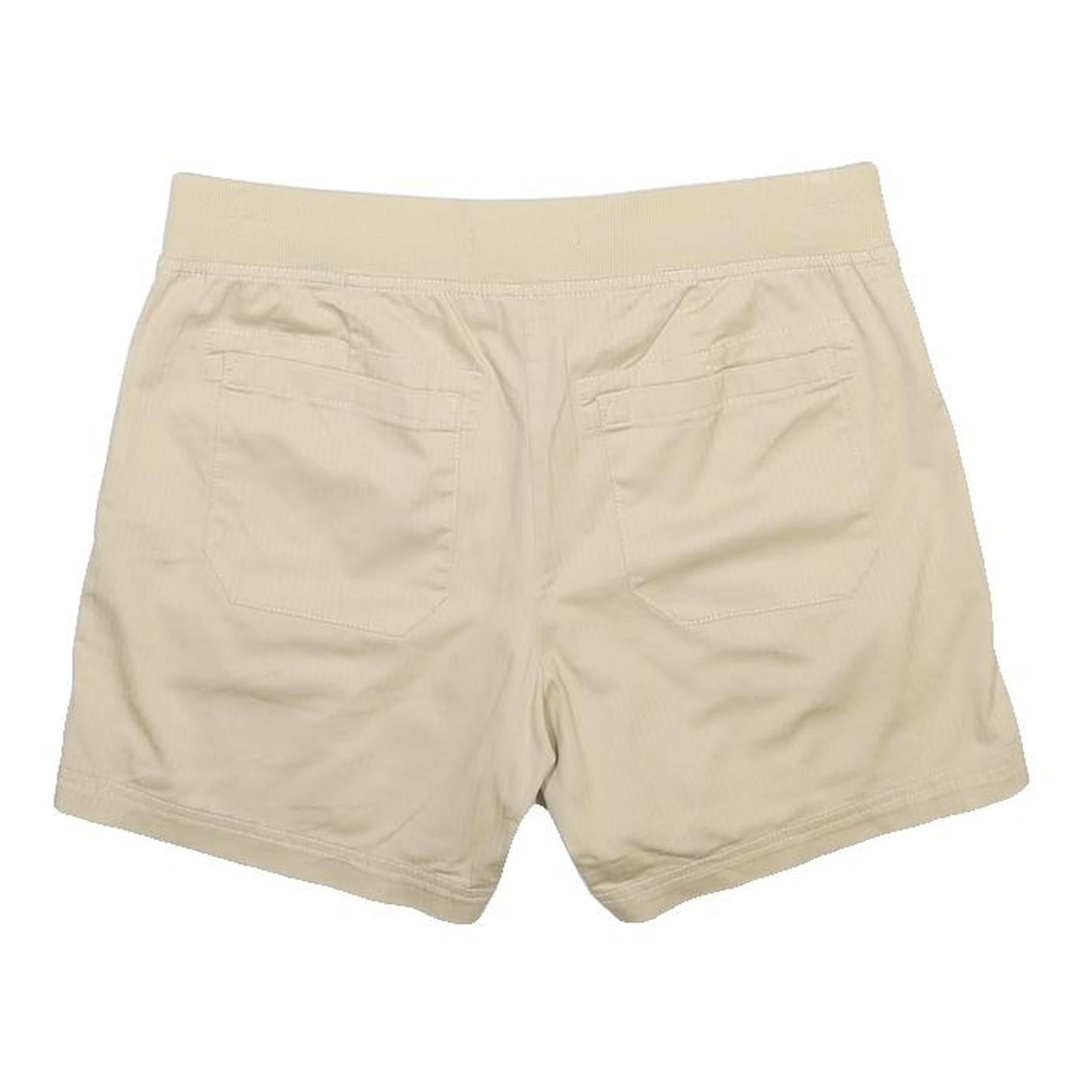 CHAPS Womens Shorts Beige Casual Plain S W31 Drawstring Pockets Cotton Blend