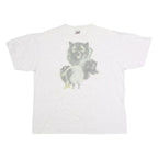 ONEITA Mens White Grey Graphic T-Shirt XL Short Sleeve Crew Neck Cotton