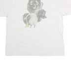 ONEITA Mens White Grey Graphic T-Shirt XL Short Sleeve Crew Neck Cotton