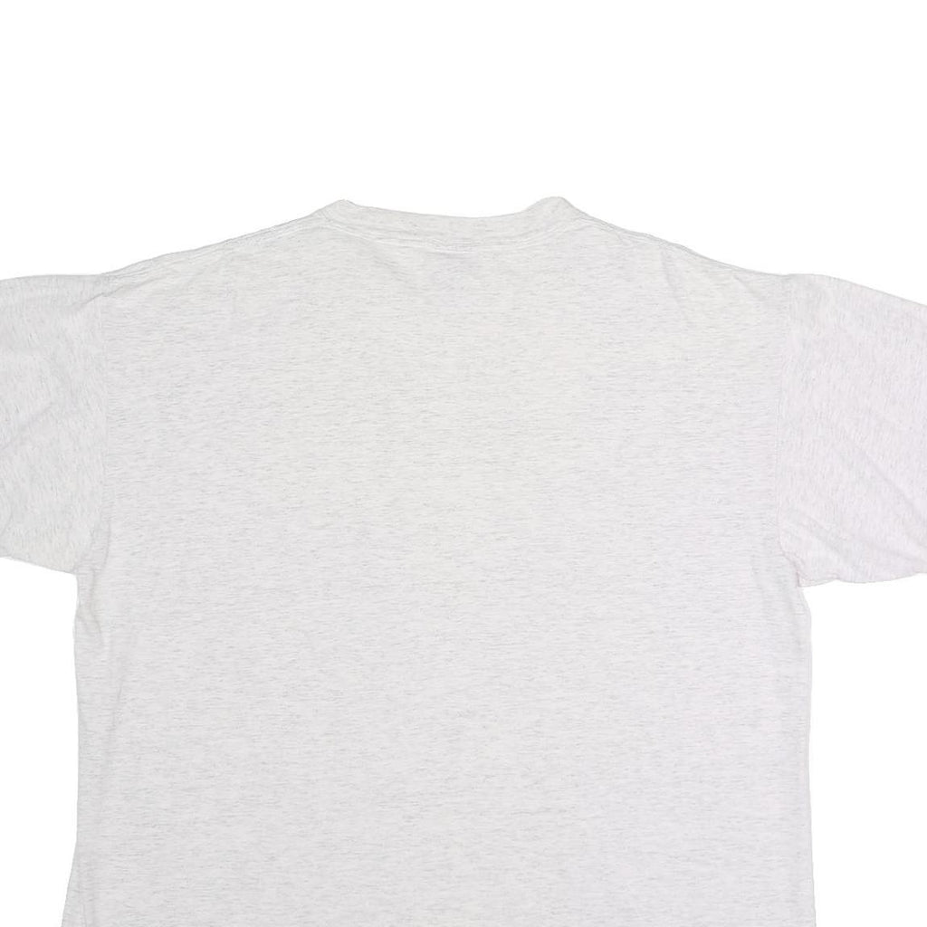 ONEITA Mens White Grey Graphic T-Shirt XL Short Sleeve Crew Neck Cotton