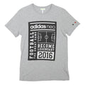 ADIDAS Mens Grey Football Graphic T-Shirt S Short Sleeve Crew Neck Casual