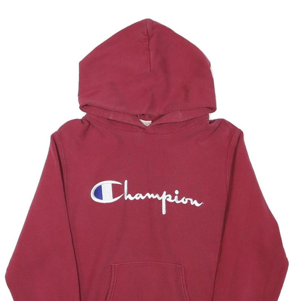 CHAMPION Womens Maroon Hoodie M Cotton Blend Pullover Casual Sweatshirt